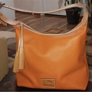 Orange Leather Shoulder Bag